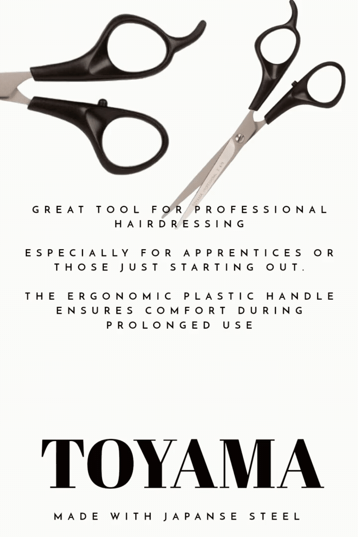 Toyama Satin Finish Plastic Handle Scissors (6.75")- Hair Cutting Scissors - Japanese Steel
