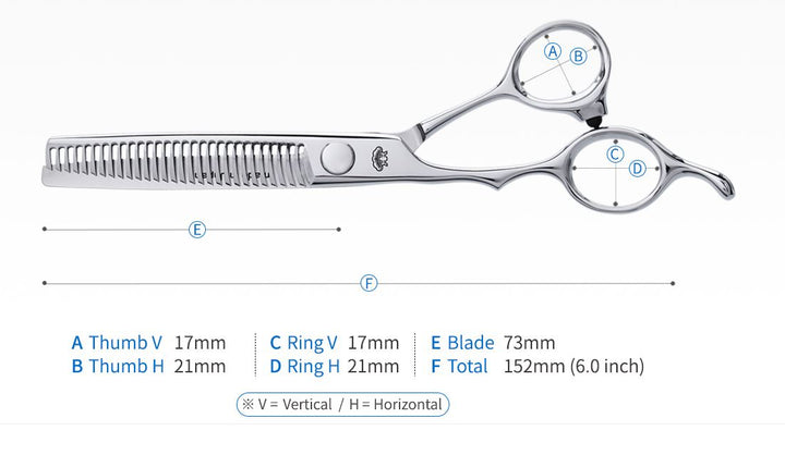 Matsukaze M3L-3029- 6.0" Lefty Thinning Scissors