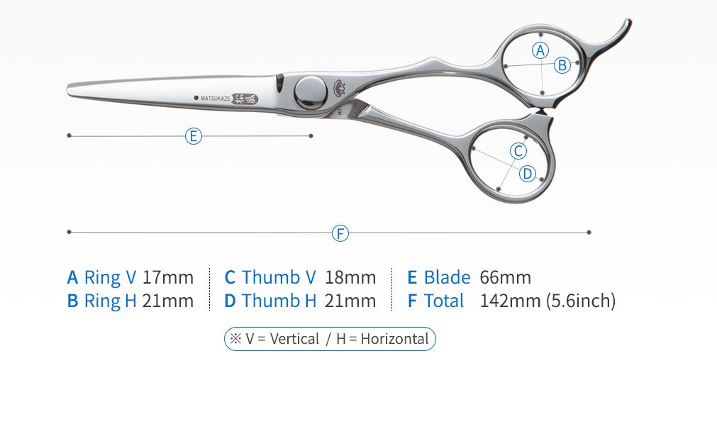 Matsukaze MK-56 5.6" SPN Semi-Offset Convex Hair Scissors Dressing Scissor