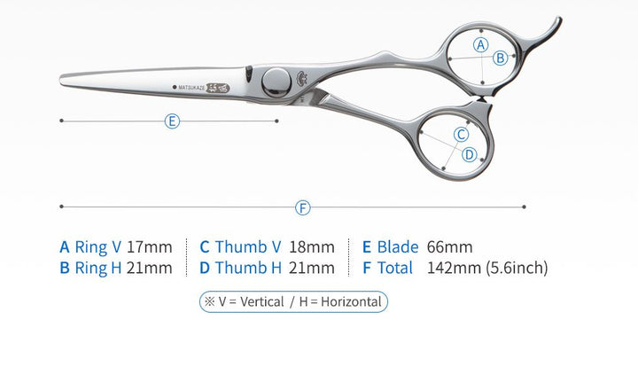Matsukaze MK-56 5.6" SPN Semi-Offset Convex Hair Scissors Dressing Scissor