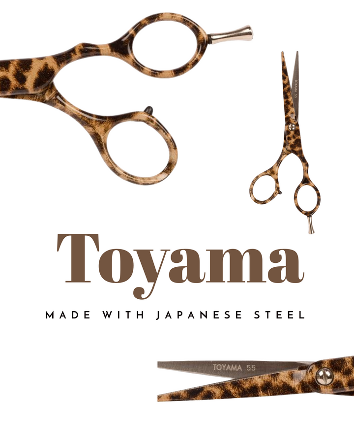 Toyama Cutting Scissor 5.5" Leopard Design-  Japanese Steel Scissor Set- Great Affordable Hair Dressing Scissor