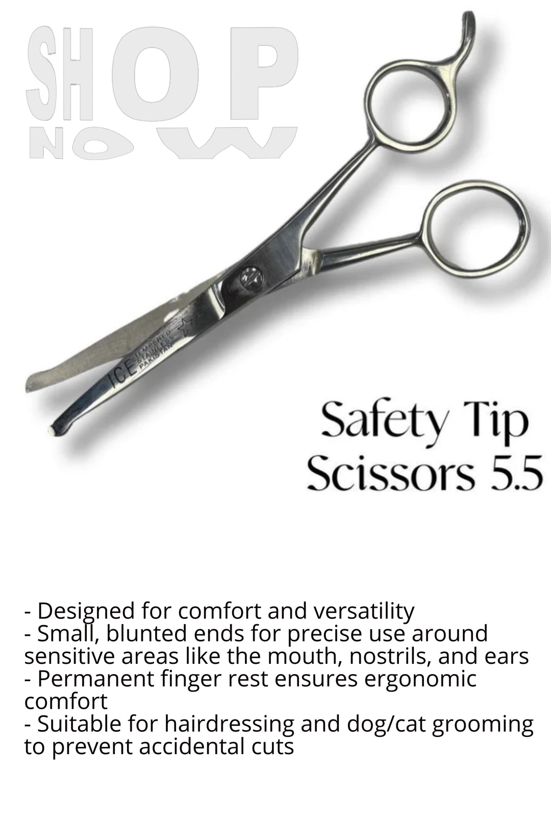 Ice Tempered 5.5 " Safety Tip Scissors- great for precise use for around sensitive areas