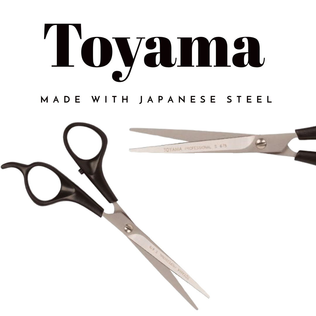 Toyama Satin Finish Plastic Handle Scissors (6.75")- Hair Cutting Scissors - Japanese Steel