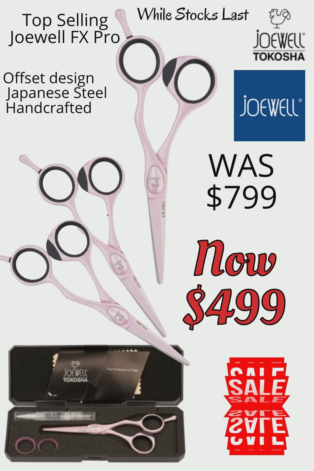 Joewell FX Pro Pink (5.0") - Handcrafted in Japan with Japanese Steel - Award Winning Design