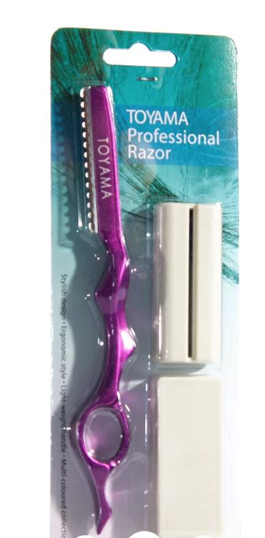 Toyama Professional Razor Aluminium With Japanese Steel Blades  - BLUE / BLACK-  Feather Styling Razor