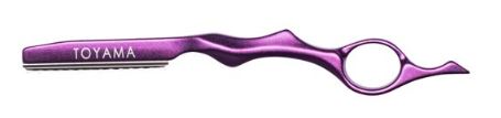 Toyama Professional Razor Aluminium With Japanese Steel Blades  - Purple -  Feather Styling Razor Long Handle