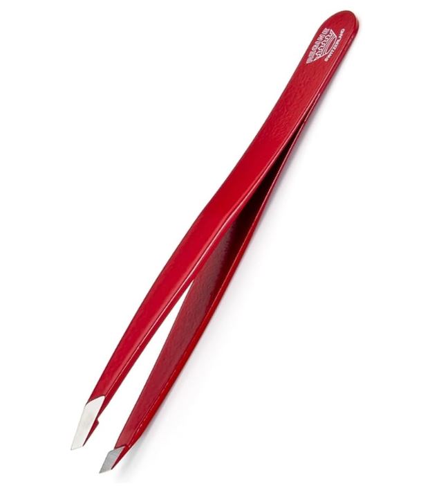 Regine Switzerland Slant Tweezer - Handmade in Switzerland - Professional Eyebrow & Facial Hair Remover - Etched Interior Grabs Hair from The Root - Perfectly Aligned Tips - Stainless Steel All Colours Available e