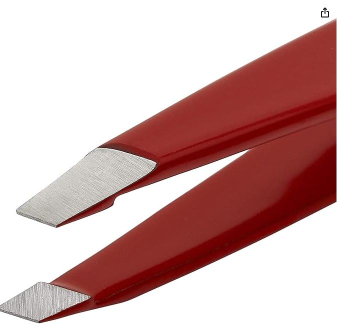 Regine Switzerland Slant Tweezer - Handmade in Switzerland - Professional Eyebrow & Facial Hair Remover - Etched Interior Grabs Hair from The Root - Perfectly Aligned Tips - Stainless Steel All Colours Available e