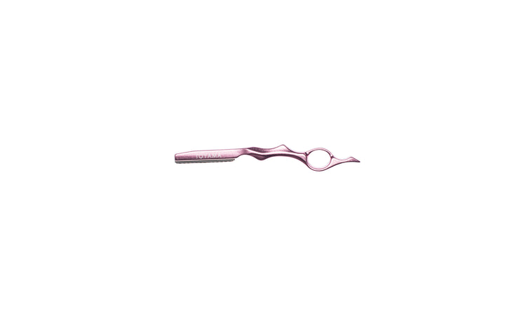 Toyama Professional Razor Aluminium With Japanese Steel Blades  - Pink -  Feather Styling Razor Long Handle