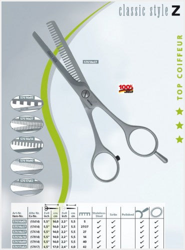 Kretzer Classic Style Texturizing- / Hairs Scissors with 27 teetH