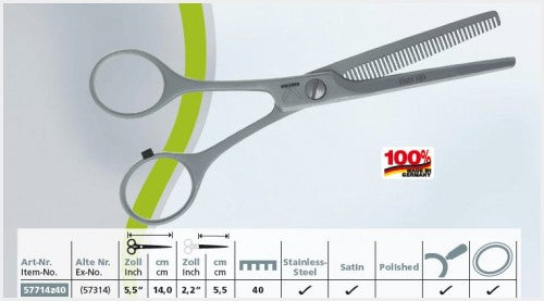 Kretzer Classic Style Left-handed Styling Scissors - 5.5" / 14 c