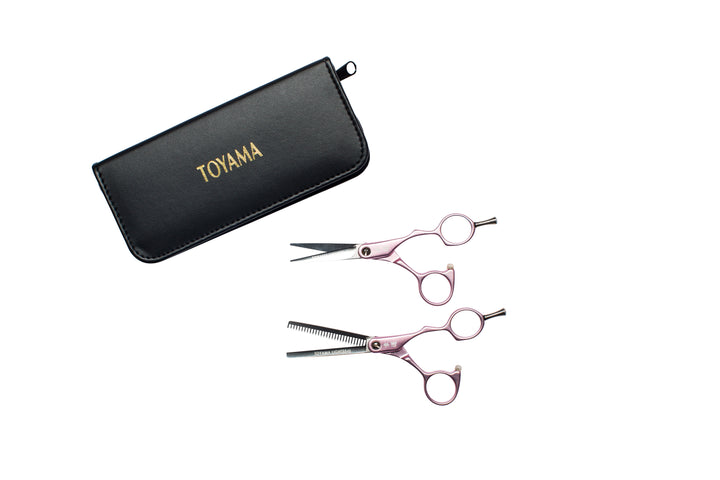 Toyama Light XB Set Pink (Scissor/Thinner) 5.5" Japanese Steel Scissor Set- Great Affordable Hair Dressing Scissors