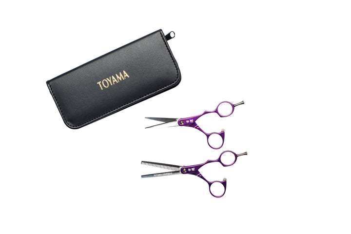 Toyama Light XB Set Purple (Scissor/Thinner) 5.5"- Japanese Steel Scissor Set- Great Affordable Hair Dressing Scissors