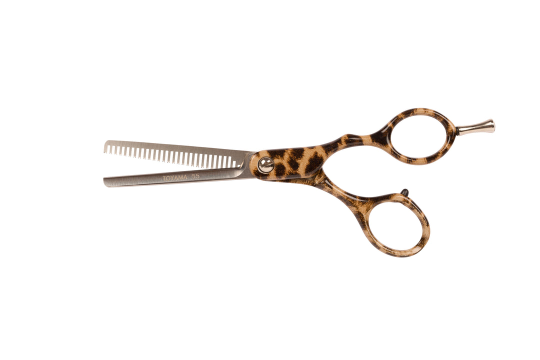 Toyama Cutting Scissor 5.5" Leopard Design-  Japanese Steel Scissor Set- Great Affordable Hair Dressing Scissor