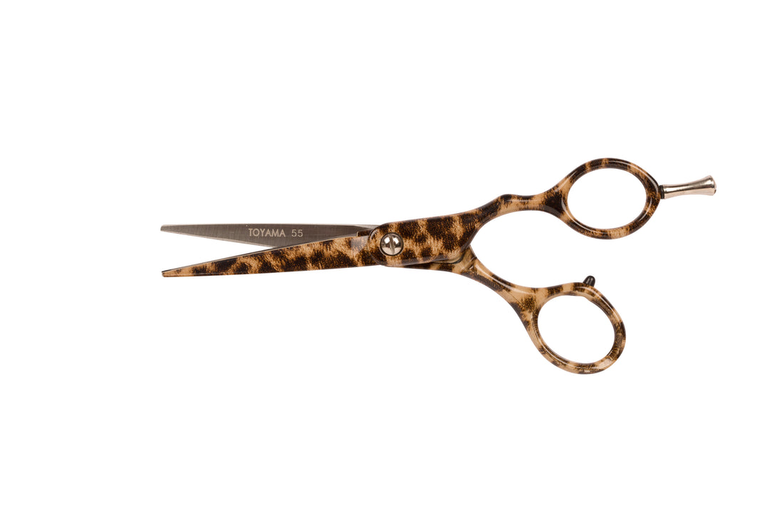 Toyama Cutting Scissor 5.5" Leopard Design-  Japanese Steel Scissor Set- Great Affordable Hair Dressing Scissor