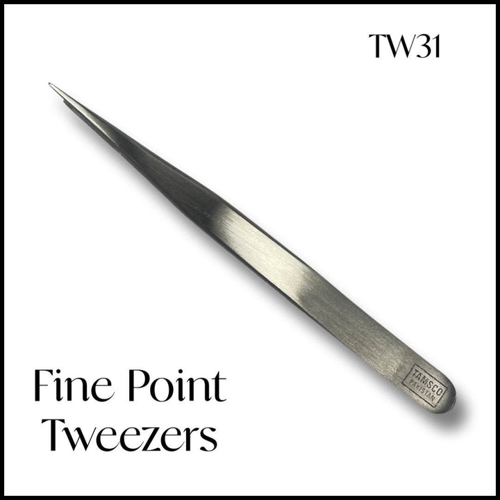 Tweezers Fine Point Stainless Steel 12cm