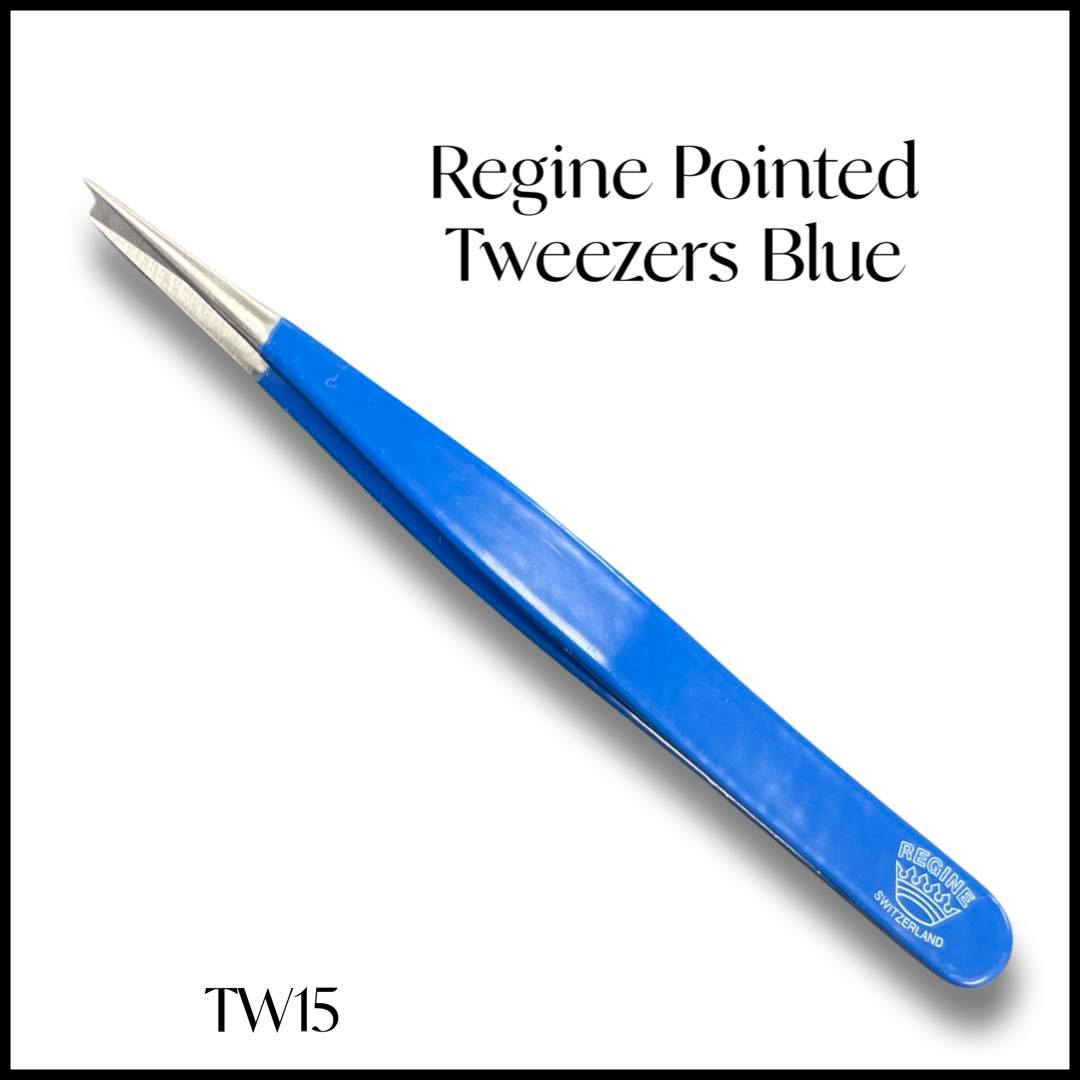 Regine Point Tweezers Mixed Colours- Regine Switzerland Splinter Tweezer - Handmade in Switzerland - Professional Precision Pointed Tweezer for Ingrown Hair, Splinter and Glass Removal - Stainless Steel