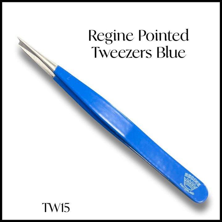 Regine Point Tweezers Mixed Colours- Regine Switzerland Splinter Tweezer - Handmade in Switzerland - Professional Precision Pointed Tweezer for Ingrown Hair, Splinter and Glass Removal - Stainless Steel