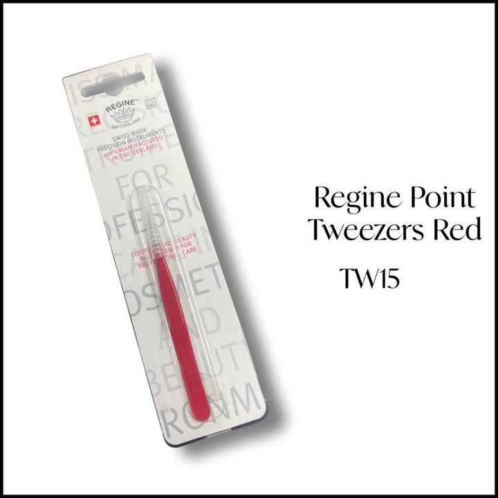 Regine Point Tweezers Mixed Colours- Regine Switzerland Splinter Tweezer - Handmade in Switzerland - Professional Precision Pointed Tweezer for Ingrown Hair, Splinter and Glass Removal - Stainless Steel